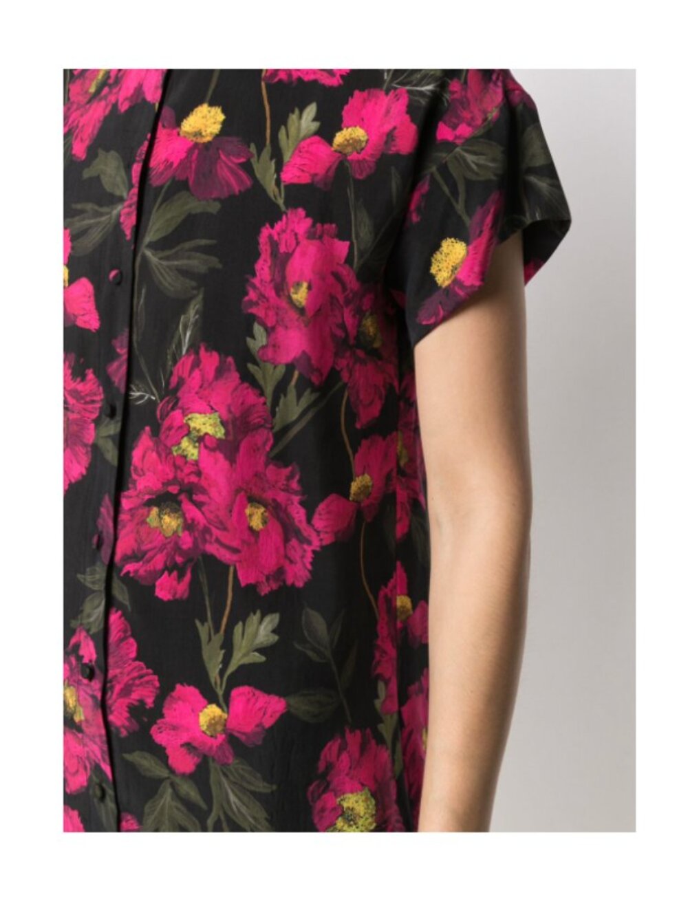Alice + Olivia black brushed satin shirt dress
